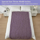 Bigacogo Chunky Knit Throw Blanket for Couch, 40x80 inches, 100% Hand Knitted with Thick Jumbo Chenille Yarn, Cozy Soft Large Rope Knot Cable Crochet Blankets for Sofa Bed Living Room, Winter Grape by CozyNest Decor
