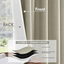 MIULEE 100% Blackout Curtains 120 Inch Long 2 Panels Set for Bedroom, Thick Luxury Faux Linen Black Out Curtain Room Darkening Back Tab Pleat Window Textured Drapes with Hooks for Living Room, Oatmeal by CozyNest Decor