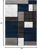 Rugshop Contemporary Modern Boxes Area Rug 7' 10" x 10' 2" Navy by TinyTreasures Baby Boutique