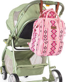 Wrangler Aztec Backpack Organized Daypack Travel Baby Bag with Stroller Strap and Side Bottle Pockets WG2204-9110PK by TinyTreasures Baby Boutique