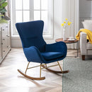 Velvet Rocking Accent Chair Upholstered Nursery Glider Rocker for Baby/Kids Comfy Nursing Lounge Side Chair for Living Room Bedroom, Blue by TinyTreasures Baby Boutique