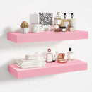 BAMEOS Pink Floating Shelves for Wall, 16" x 6" Wall Shelves for Room, Floating Book Shelves, Hanging Shelves for Bedroom, Bedroom, Living Room, Kitchen (Set of 2) by CozyNest Decor