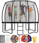 LotFun Kids Trampoline, 36 Inch Round, Indoor Outdoor with Basketball Hoop, 55 lb Weight Capacity by TinyTreasures Baby Boutique