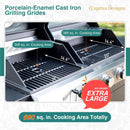 Captiva Designs Propane Gas Grill and Charcoal Grill Combo with Side Burner & Porcelain-Enameled Cast Iron Grate, Dual Fuel BBQ Grill for Outdoor Events & Backyard Barbecue, 690 SQIN Cooking Area by GreenHaven Gardens