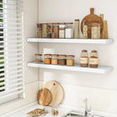 RICHFOCUS 48Inch Floating Shelves for Wall 2 Pack Shelves for Bedroom|Kitchen|Bathroom Wall Mounted Rustic Wood Floating Shelf with Invisible Brackets for Books|Storage|Decor, White by CozyNest Decor
