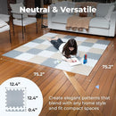 MioTetto Foam Floor Tiles for Kids - Non-Toxic Comfortable Baby Play Mat and Interlocking Foam Tiles, Fits with 74x74 Playpen Mat for Crawling & Development, Soft Play Mat for Babies 6-12 Months by TinyTreasures Baby Boutique