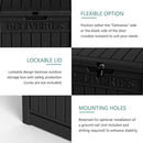 55 Gallon Outdoor Storage Box, Waterproof Resin Deck Box for Patio, Pool, and Garden, Lockable Bin for Cushions, Tools, and Accessories, UV-Resistant, Black by GreenHaven Gardens