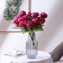 Duovlo Springs Flowers Artificial Silk Peony Bouquets Wedding Home Decoration,Pack of 1 (Spring Hot Pink) by CozyNest Decor