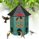 Kingsyard Wild Bird Feeder for Outdoor Hanging, Recycled Plastic Bird Feeders with 6 Ports & U-Shape Perch, Garden Yard Outside Decoration, 3.5 lbs Seed Capacity, Green by GreenHaven Gardens