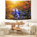 Delur Waterfall Tapestry Forest Nature Scenic Tree Mountain Sunset Tapestry Wall Hanging Natural Landscape Sunrise Headboard for Bedroom Living Room Home Decor (59.1" x 78.7") by CozyNest Decor