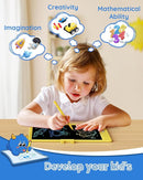 TEKFUN Toys for Girls Boys 10IN LCD Writing Tablet, Magic Doodle Board with Anti-Lost Stylus, Mess Free Coloring for Toddlers Drawing Pad, Toddler Travel Car Plane Trip Toys Gifts (Yellow) by TinyTreasures Baby Boutique