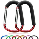sprookber 6.7 Inch Large Stroller Hooks for Diaper Bags & Purses, Heavy Duty Mommy Hooks for Shopping, Grocery, Backpack – Baby Stroller Accessories, Set of 2 (Red) by TinyTreasures Baby Boutique