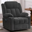 Rocker Swivel Recliner Chair for Adults, Overstuffed Large Manual Recliner Glider with Massage and Heat, Comfy Soft Fabric Living Room Reclining Sofa Chair (Black Fabric) by CozyNest Decor