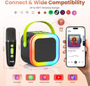 Mini Karaoke Machine for Kids Adults, Portable Bluetooth Mini Karaoke Microphone Singing Speaker Karaoke Player with 2 Wireless Mic, for All Smartphones,Birthday, Family,Home Party (Black Green) by TinyTreasures Baby Boutique