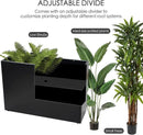 Kozyard 36" x 12" x 24" Metal Rectangular Planter Box Steel Long Box Planter Black Powder Coated Steel Plant Pot All-Weather Use with Partition Panel for Indoor Outdoor for Trees, Plants Flowers by CozyNest Decor