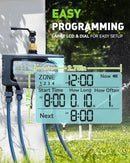 RAINPOINT Sprinkler Timer, 4 Outlets Hose Timer with Brass Inlet with Rain Delay/Manual/Automatic Controller System, Programmable Digital for Lawn Yard, 4 Zone by GreenHaven Gardens