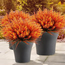 Geegoods Artificial Plants Flowers Outdoor – Faux Lavender Flowers with Monkey Grass UV Resistant Plastic Faux Plants for Garden Porch Window Patio Hanging Planter Home Decor (Autumn-Orange, 48PCS) by CozyNest Decor