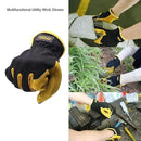 HLDD HANDLANDY 2 Pairs Leather Gardening Gloves for Men, Utility Work Gloves for Gardening, Yardwork, Construction, Mechanics, Great Garden Gifts for Men Women by GreenHaven Gardens
