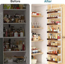 bukfen Over the Door Pantry Organizer, 8-Tier Adjustable Wooden Basket Kitchen Pantry Door Organization and Storage, 2 in 1 Wall Mount or Hanging Heavy-Duty Metal Hanging Kitchen Spice Rack,White by CozyNest Decor