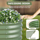 Galvanized Raised Garden Bed - 4x2x1.4FT Metal Planter Boxes Outdoor | Oval Steel Raised Bed Kit for Gardening with Protective Tape, Gloves for Vegetables, Flower, Herb (Green) by GreenHaven Gardens