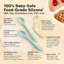 KeaBabies Silicone Baby Spoons, Self Feeding 6-12 months - 3-Pack Baby Weaning Eating Utensils,Toddler First Food Training Spoon,Infant,Kids Feeding Supplies Essential Set,Dishwasher-safe (Pastel Sky) by TinyTreasures Baby Boutique