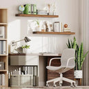 HOOBRO Floating Shelves for Wall, Wall Mounted Shelf Set of 2, 47.2" Hanging Shelf with Invisible Brackets, for Wall Bathroom, Bedroom, Toilet, Kitchen, Living Room, Office, Rustic Brown BF120BJP201 by CozyNest Decor