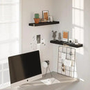 BAMEOS Floating Shelf,Wall Shelf,Decor Wall Mounted Shelves,Hanging Shelf Set L24xW6 for Bathroom Kitchen Living,Kitchen,Room Bedroom Storage,Black by CozyNest Decor
