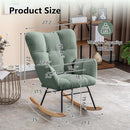 NIOIIKIT Nursery Rocking Chair Teddy Upholstered Glider Rocker Rocking Accent Chair Padded Seat with High Backrest Armchair Comfy Side Chair for Living Room Bedroom Offices (Olive Green) by TinyTreasures Baby Boutique