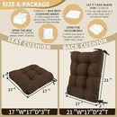 BUYUE Chair Cushion Set for Rocking Chair, Back Pillow & Seat Cushion with Ties, Original Woven Fabric Non-Slip Chair Pads for Elderly Sitting, Chocolate by CozyNest Decor