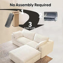 78.74" L Shaped Modern Sofa Modular Sectional Cloud Couch with Ottoman,Upholstered Couches with Plush Corduroy Fabric for Living Room Furniture,Bedroom and Apartment,No Assembly Required,White by CozyNest Decor