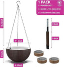 GARDENIX DECOR Self Watering Hanging Planter, 11'' Indoor, Brown, Coco Coir, with Water Level Indicator, Round, 1 Pack by GreenHaven Gardens