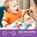 LiKee Strong Suction Cup Fidget Rotating Sensory Bath Toys for Baby 12 18 Months Airplane Car Travel Table & Window Toys for 1 2 Years Old Toddler Boys and Girls (Space-1) by TinyTreasures Baby Boutique