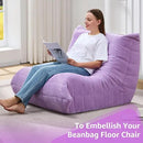 Bean Bag Chairs for Adults Giant Bean Bag Chair Memory Foam BeanBag Chair Big Bean Bag Sofa with Filler Faux Fur Fireside Beanbags Lazy Sofa for Living Room Bedroom Dorm Office (Purple Corduroy) by CozyNest Decor
