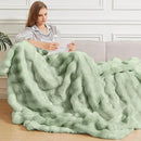 Sage Green Twin Fluffy Furry Blanket Comfy Blanket Cozy 60x80 Faux Fur for Living Room Bed Thick Ultra Soft Fuzzy Throw Home Gifts 860 GSM by CozyNest Decor