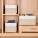 Kntiwiwo Large Fabric Foldable Storage Bin 17" x 11.8" x 9.8" Storage Baskets with Handle Large Cube Storage boxes for Closet, Shelves, Home, Set of 3, Beige by CozyNest Decor