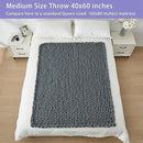 Bigacogo Chunky Knit Throw Blanket for Couch, 40x60 inches, 100% Hand Knitted with Thick Jumbo Chenille Yarn, Cozy Soft Large Rope Knot Cable Crochet Blankets for Sofa Bed Living Room, Iron Gray by CozyNest Decor