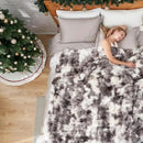 Cozy Bliss Faux Fur Throw Blanket for Couch, Fuzzy Soft Plush Thick Bubble Blanket for Sofa Bedroom Living Room, 90 * 90 Inches Tie Dye Taupe by CozyNest Decor