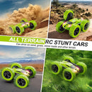 Remote Control Car for Kids Ages 6+, RC Cars Stunt Car Toy 4WD Double Sided 360° Rotating Remote Control with Headlights, Birthday Xmas Gifts for Boys 6 7 8 9 10 11 12 Green by TinyTreasures Baby Boutique