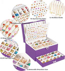 Earrings Jewelry Box for Girls, 5 Layers Jewelry Organizer with Earring Holder Organizer for Girls Earring Organizer Jewelry Boxes for Women Earrings and Necklaces Jewelry Box Organizer Purple by TinyTreasures Baby Boutique
