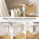 Tripod Clothes Drying Rack, Garment Rack Portable and Foldable Space Saving Laundry Drying Rack - Dryer Rack Clothing Floor Folding Balcony Bedroom Household (Beige(Wood), 16 rods) by CozyNest Decor