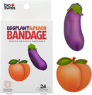 BioSwiss Bandages, Eggplant and Peach Shaped Adult Self Adhesive Bandage, Latex Free Sterile Wound Care, Funny First Aid Kit Supplies for Adults, 24 Count by TinyTreasures Baby Boutique
