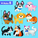 KRAFUN Easy Sewing Kit for Beginner Kids Arts & Crafts, 8 Easy DIY Projects of Stuffed Animal Dolls of Puppies & Kittens, Dogs and Cats, Instructions & Felt, Gift for Girls, Boys, Learn to Sew by TinyTreasures Baby Boutique