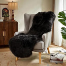 AMTOVO Faux Sheepskin Rug, Black Ultra Soft Fluffy Shag Area Rug, 2 x 6 ft Faux Fur Rug for Bedroom Sofa Throw Cushion Room Decor, Sheepskin by CozyNest Decor