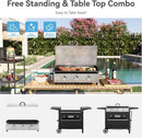 GREEN PARTY 3 Burner Propane Gas Griddle with Removable Standing Cart, Convertible to Tabletop Design, 27 inch Flat Top Grill for Outdoor Cooking Camping Tailgating Barbecue by GreenHaven Gardens