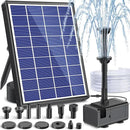 POPOSOAP Solar Fountain Pump for Bird Bath, 6.5W Solar Water Fountain Pump with Upgraded Dry-run Protection & Double-layer Nozzles 5Ft Tubing for Pond, Bird Bath, Backyard Water Feature by GreenHaven Gardens