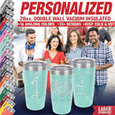 iProductsUS Personalized Tumbler for Women, 20oz Custom Insulated Stainless Steel Cup Engraved Your Name and Designs, Travel Coffee Mug with Lid, Gifts for Mom, Keep Drinks Cold and Hot (Teal) by TinyTreasures Baby Boutique