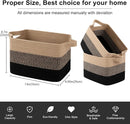 OIAHOMY Storage Basket, Woven Baskets for Storage, Cotton Rope Basket for toys,Towel Baskets for Bathroom - Pack of 3, Black & Brown by TinyTreasures Baby Boutique