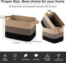 OIAHOMY Storage Basket, Woven Baskets for Storage, Cotton Rope Basket for toys,Towel Baskets for Bathroom - Pack of 3, Black & Brown by CozyNest Decor