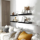 Black Wood Floating Shelves for Wall Rustic Wall Shelves for Bedroom Set of 6 by CozyNest Decor