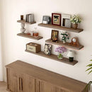 BGMG 30 inch Walnut Floating Shelves for Wall Set of 2,High End Solid Real Wood 30 in Floating Shelf,Rustic Wooden Wall Mount Shelves,Heavy Duty Bracket,30x6.7x1.25 inch by CozyNest Decor